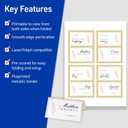 Avery Printable Tent Cards, 2" x 3.5", White, Metallic Gold Borders, Laser/Inkjet, 80 Blank Place Cards (3328)