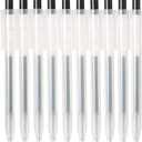 Muji Smooth Gel Ink Ballpoint Pen Knock Type 10-Pieces Set, 0.5 mm Nib Size, Black