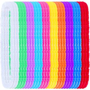 Lewtemi 200 Pieces Hawaiian Leis Plastic Lei Assortment Vibrant Flower Lei Necklaces Colorful Fun Floral Hawaiian Decorations for Hawaiian Themed Party Supplies, 10 Bright Colors, 36.2 Inches