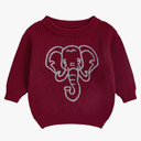 Toddler Baby Boy Girl Outfit Football Animal Embroidery Sweater Long Sleeve Cable Knit Pullover Sweaters Top (6-12, Red)