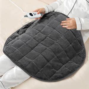 NOWWISH Weighted Heating Blanket for Deeper Pain Relief, Small Weighted Blanket for Adults, Heated Pad for Back and Shoulder & Lap, Machine Washable, 5lbs Grey 29"*24"