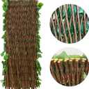Expandable Faux Ivy Fence Privacy Screen with Artificial Flower,Greenery Expandable Stretchable Covers Panel for Balcony Patio Apartment Garden Outdoor Decor 36X92INCH