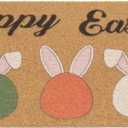 Easter-Colorful-Bunny Welcome-Doormat - Indoor Outdoor Entrance Non-Slip Floor Mats for Decor 17 x 29 Inch (Rabbit)