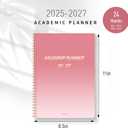 2 x Monthly Planner 2026-2027, 2026 Calendar 18 Months Planner, January 2026 - June 2027, 8.5" x 11", 2026 Academic Calendar Hard PVC Cover with Spiral Bound, Perfect for School & Office for Women & Men (Gradient Pink)