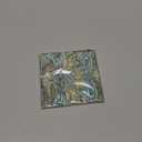 3D Rose Image of William Morris Peacock and Dragon in Gold and Aqua Ceramic Tile, Multicolor