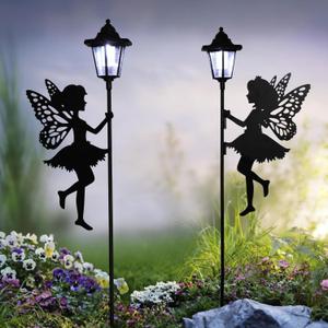 ZKLiLi Fairy Solar Garden Light,Outdoor Garden Fairy Decor Waterproof Large Hanging Lantern Decorations for Patio Yard Porch Lawn Pathway Statues Outdoor Decor GiftsWhite Light