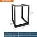 Tecmojo 15U Wall Mount Server Rack, Open Frame Network Rack for 19" Computer/AV/Data/IT/Media Equipment, 24" Depth, 16" Apart Mounting Holes, Swing Gate, Square and Tapped Holes