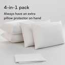 Niagara 4 Pack Waterproof Pillow Protectors Standard 20x26 Inches Smooth Zipper Premium Encasement Covers Quiet Cases Set White