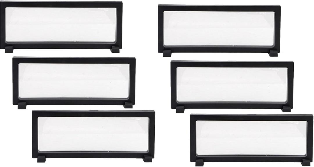 sdoot 3D Floating Display Case, Black Coin Holder Display 4pcs, 3D Floating Display Case for Challenge Coins Jewelry Specimen, 9  3.5  0.75 3D Floating Frame