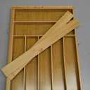 SpaceAid Bamboo Silverware Drawer Organizer with Labels, Kitchen Utensil Expandable Tray Holder Organizer for Flatware, Cutlery, Spoon and Knives Drawer Storage Organization (Natural, 10 Slots)