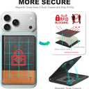 TUCCH for Magsafe Card Holder with Clear ID Window, Fit 6 Cards, RFID Blocking PU Leather Magnetic Phone Wallet for iPhone 17/16/15/14/13/12/Plus/Air/Pro/Pro Max Series, Textured Black & Light Brown