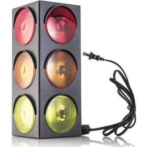 Kicko Traffic Light Prop, 12.25 inch - Simulates Traffic Stop Light - Novelty Traffic Light Lamp - Plug-in Blinking Bedside Lamp - Race Decorations Traffic Signs - Red Light Green Light Game for Kids
