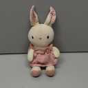 Bunny Stuffed Animal Organic Cotton Baby Plush Toys, 7" Organic Cotton Plush Bunny Toy with Dress, Cute Soft Stuffed Rabbit Doll for Babies and Toddlers