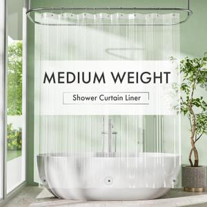 Amazer Extra Long Shower Curtain Liner 72 x 84 Clear Shower Liner Medium Weight PEVA Waterproof Inside Shower Curtains for Bathroom with 3 Magnets and Rustproof Grommets