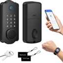 Fingerprint Smart Door Lock, Keyless Entry Deadbolt, Electronic Biometric Deadbolt with Phone/Watch App Control, Auto Lock with Touchscreen Keypad for Bedroom, Front Door, 7 Ways to Unlock