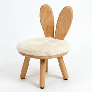 Wooden Rabbit Toddler Chair, Cute Bunny Stool for Kids, Solid Rubber Wood Step Stool for Bedroom, Playroom, Living Room, Easy Assembly, Safe for Ages 1-4(Peal White, 1 Pack), 11 inches x 11 inches x 3.14 inches