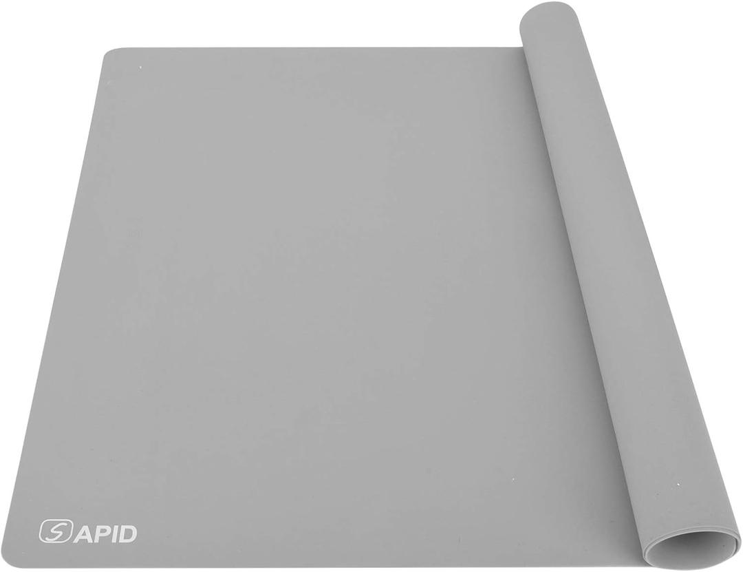 Sapid Extra Large Silicone Sheet for Crafts, Thick Silicone Jewelry Casting Mats, Nonstick Nonslip Silicon Mat for Epoxy Resin, Art Painting, Heat- Resistance Counter Mat (20"27.9", Gray)