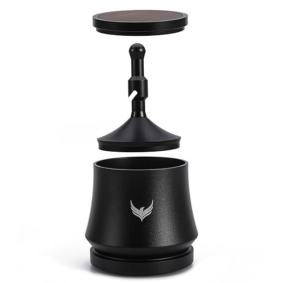 KNODOS Blind Espresso Shaker 54mm with Walnut Lid | Coffee Grounds Distribution Tool for Breville Espresso Machines | Magnetic 54 mm Dosing Cup