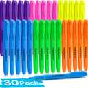 V-Opitos 30 Pack Highlighters in 6 Assorted Colors, No Bleed, Bright With Soft Chisel Tips, Ideal for Office and School Supplies