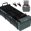Farasla Waterproof Trunk Organizer with Insulated Leakproof Cooler Bag, Foldable Cover, Adjustable Securing Straps (4-in-1 w/Cooler, Gray)