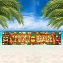 Tiki Bar Sign Tiki Party Decorations, Hawaiian Luau Party Decorations, Aloha Tiki Banner, Tropical Backdrop for Beach Theme Events