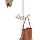 Metal Coat Rack with Natural Marble Base, Coat Rack Stand with 12 Hooks & Umbrella Holder, White Modern Freestanging Coat Racks, Coat Jacket Hanger Tree Stand for Corner Entryway Office