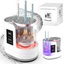 3-in-1 Makeup Brush Cleaner Machine & Dryer, Electric Automatic Brush Washer with Holder, USB-C Touch Control, One-Button Cleaning, Portable Cosmetic Brush Cleaner, Fits Most Sizes
