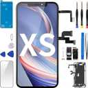 For iPhone Xs Screen Replacement with Ear Speaker Proximity Sensor Earpiece 5.8" 3D Touch LCD Display Digitizer Full Assembly Fix Front Glass Protector Repair Tool Kit A1920 A2097 A2098 A2100