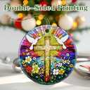 7 x Cross Ornament: Christmas Ornaments, Religious Christmas Decorations for Tree, Catholic Ornament & Christian Holiday Decor | Religious Cross Gifts, Christian Gifts - Design B