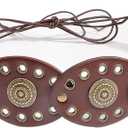 Mealah Wide-Disc-Hollow-Belt for Women - Boho Concho Lace-up PU-Leather Waist Belt for Dress Jeans