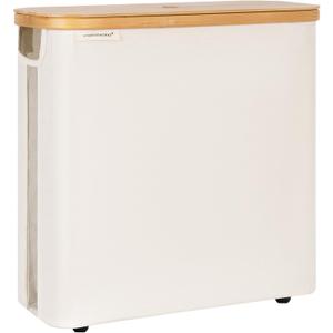 StorageWorks Large Toilet Paper Storage with Bamboo Lid, Toilet Paper Holder Basket for Up to 12 Mega or 16 Regular Size Rolls, Paper Storage Baskets for Bathroom, Beige, 1 Pack