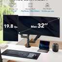 HUANUO 17-32 Inch Dual Monitor Stand, Vertical Dual Monitor Mount, Monitor Stand 2 Monitors, Ergonomic Adjustable Tilt/Swivel/Rotate, Weight Max 19.8 lbs, VESA 75/100mm