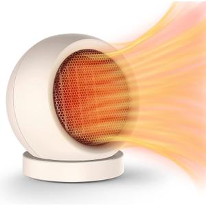 Portable Desk Heater,600W Energy Efficient Space Heater for Indoor Use,Safe and Quiet for Home and Office Use(Light Brown)