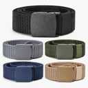 Tactical Men's Nylon Belts,5 Pack Mens Belts Casual，Military Canvas Outdoor Metal-free Belts