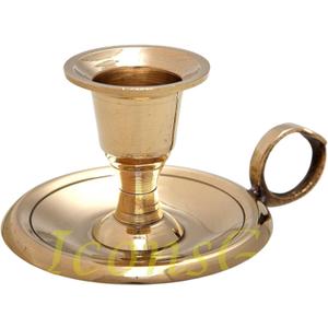 Christian Orthodox Bronze Candlestick Chamberstick Taper Holder (2433/7)