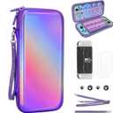 belle&birdie Protective Shell Carrying Case For Nintendo OLED Switch, 10IN1 Accessories Bundle,Waterproof Portable Travel Protection w/ Game Cartridge Holder,Screen Protector,Cover,Strap,Thumb Grips