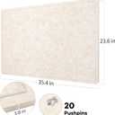 Lightomorrow Bulletin Board, 36 x 24 inches Felt Board - Decorative Pin Board, Cork Board Alternative for Wall, 3' x 2' Foldable Self-Adhesive Vision Board Prayer Board with 20 Pushpins - Oatmeal