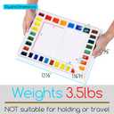 MEEDEN Ceramic Watercolor Palette: 33-Well Large Empty Professional Porcelain Paint Palette with Lid for Watercolor Acrylic Gouache, 13.5 x 10.8 Inch Mixing Tray for Studio
