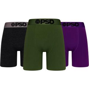 PSD Underwear Mens Boxer Briefs - 3 Pack Cotton Boxer Briefs, Standard Length, Soft & Breathable Boxer Briefs for Men (Medium)