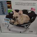 Etna Products Round Pet Bed: Comfortable Elevated Cat Bed with Paw Print Cushion - Black & White Water Resistant Papasan Chair for Small Dogs
