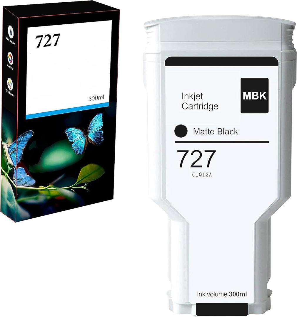 Compatible for HP 727 Matte Black 300ML Remanufactured Ink Cartridge for HP 727, HP DesignJet T920 T930 T1500 T1530 T2500 T2530 Printers