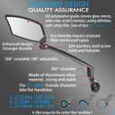 BriskMore Handlebar Bike Mirror, Scratch Resistant Glass Lens, Ajustable and Rotatable Safe Rearview Bicycle Mirror