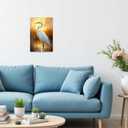 CCWORKERRY White Heron Pictures Bathroom Wall Decor Coastal Bird Couple Painting Beach Egret Poster Wildlife Reed Canvas Prints Hallway Decor(Yellow,16L x 24W)
