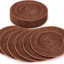 12 Pack 13" Rattan Charger Plate, Dark Brown, Classic