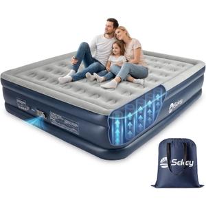 Sekey King Air Mattress with Built-in Pump, 20" Raised Blow Up Bed
