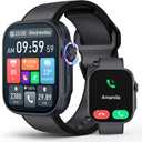 Smart Watch for Men, Blood Pressure Monitor Heart Rate Blood Oxygen Sleep Monitoring, 3ATM Waterproof Fitness Tracker, 1.99" AMOLED Display, Bluetooth call Smartwatch Compatible with Android and iOS (Black)