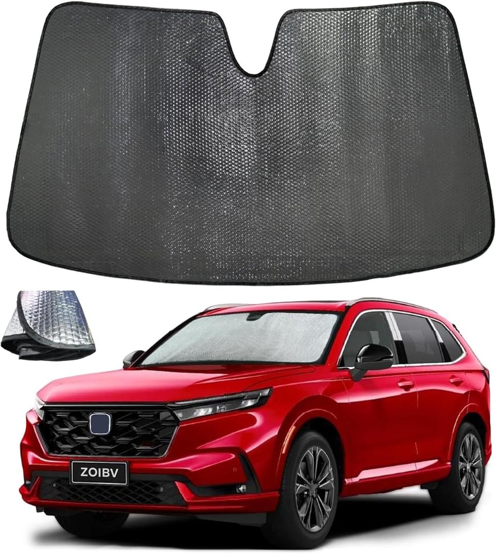 Windshield Sun Shade for Honda CRV 2023-2025, 5-Layer Bubble Foldable Thicken Front Window Sunshade Sun Visor Protection Accessories - Blocks Heat & UV Rays Keep Car Cooler
