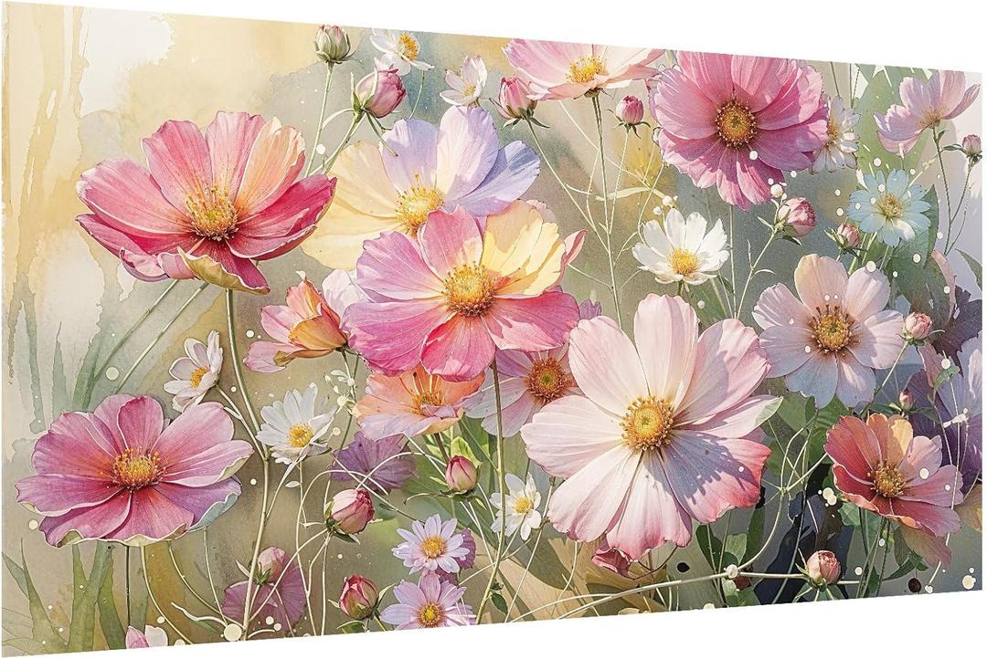JOOZ Large Diamond Painting Kits for Adults - DIY 5D Flowers Diamond Art Kits for Adults, Full Drill Flowers Diamond Art Painting, Gem Art Kits for Home Wall Decor (27.5 X 15.7 Inch)