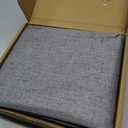 Amazon Basics Faux Linen Blackout Curtains for Bedroom and Living Room, 2-Piece Set with Grommets, 52" W x 84" L, Grey