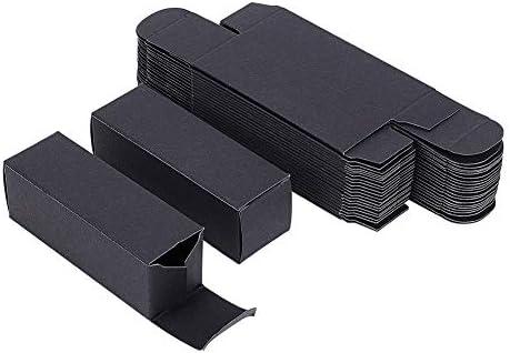 BENECREAT 50 Pack 3.4x1x1 inch Black Kraft Paper Lipstick Box Lip Balm Kraft Box for Birthday Festival, Wedding Valentine's Day, Festival Gift Packaging